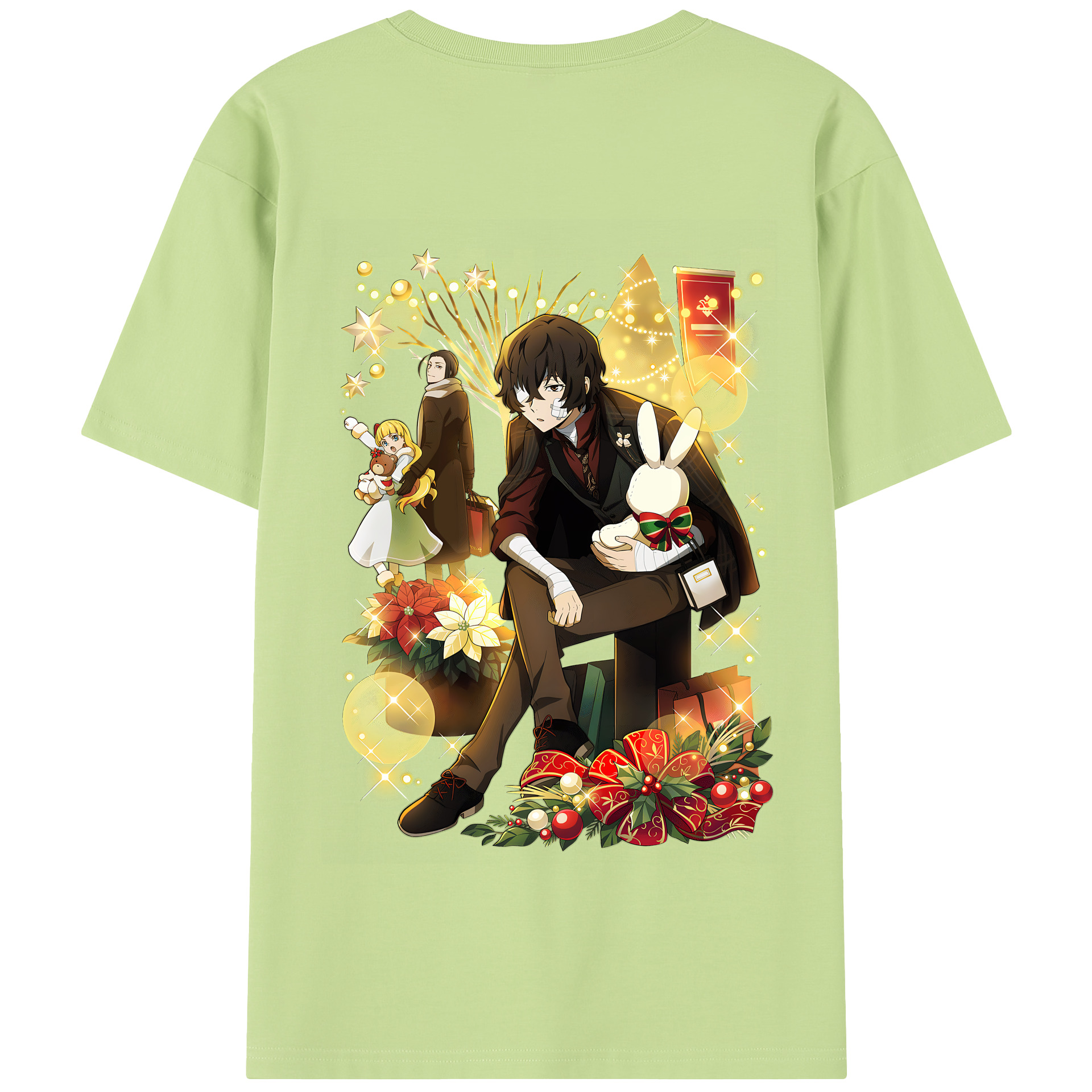 （画像用） 文豪ストレイドッグス Bungo Stray Dogs 綿100％半袖Tシャツ（背面プリント）